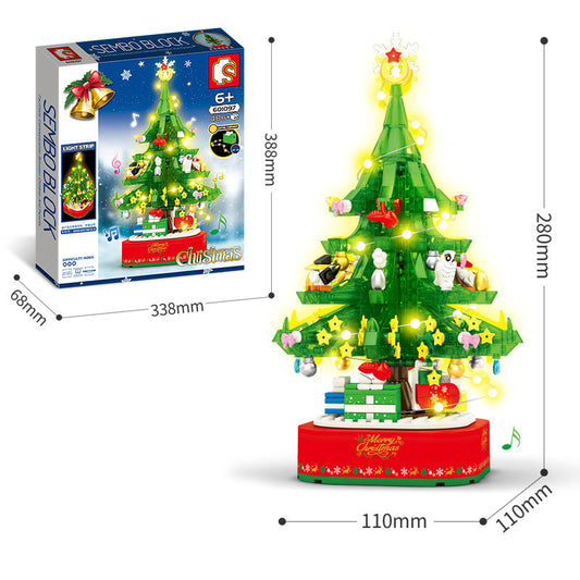 Christmas Tree Building Blocks | DIY MUSICAL, LIGHT UP, ROTATING TREE