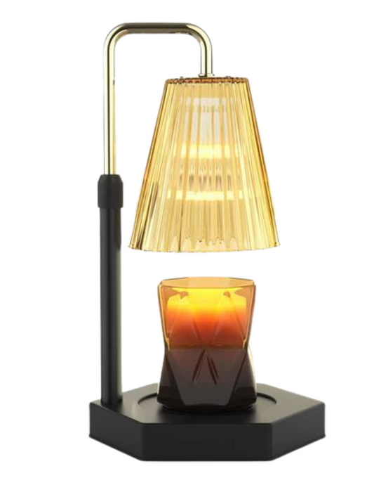 Candle Warmer Lamp Dimmable And Timer Candle Warmer Height Adjustable For Jar Scented Candles For Home Decor Amber Glass And Black Base